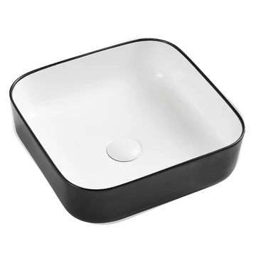 Wellis Azalea matt fekete-fehér pultra építhető porcelán mosdó