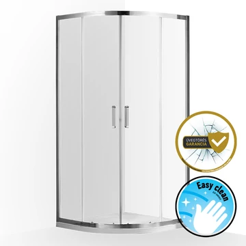 Wellis Caprera 2 tolóajtós íves zuhanykabin, Easy Cleannel, üvegtörés garanciával