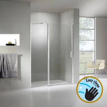 Wellis Pure 100 nyílóajtós zuhanyfal, Easy Cleannel, üvegtörés garanciával