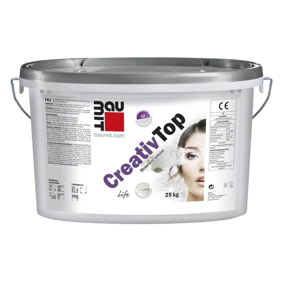 Baumit CreativTop Vario 1,5 mm modellező vékonyvakolat - 25 kg - fehér színcsoport