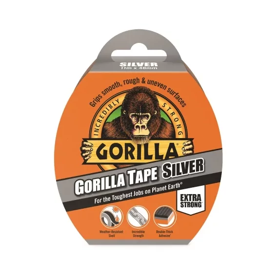 Gorilla Tape Silver Szürke 11m x 48mm Extra Erős Ragasztószalag