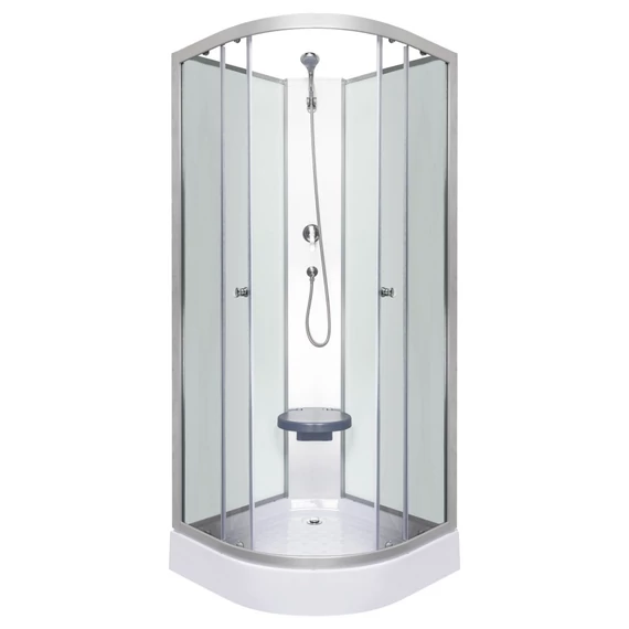 Evora White 90 hátfalas zuhanykabin zuhanytálcával, 90x90x205 cm