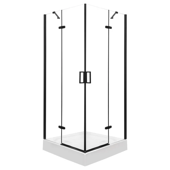 Flow Black szögletes nyílóajtós zuhanykabin 80 cm