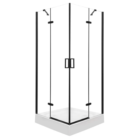 Flow Black szögletes nyílóajtós zuhanykabin 90 cm
