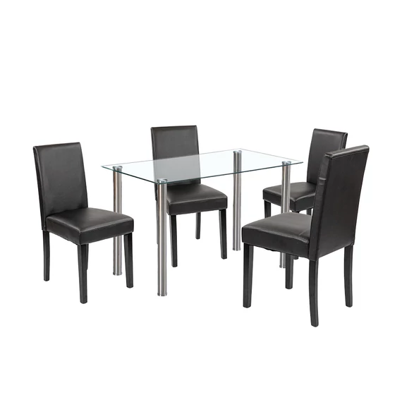Karin 4+1 étkező garnitúra fehér-fekete