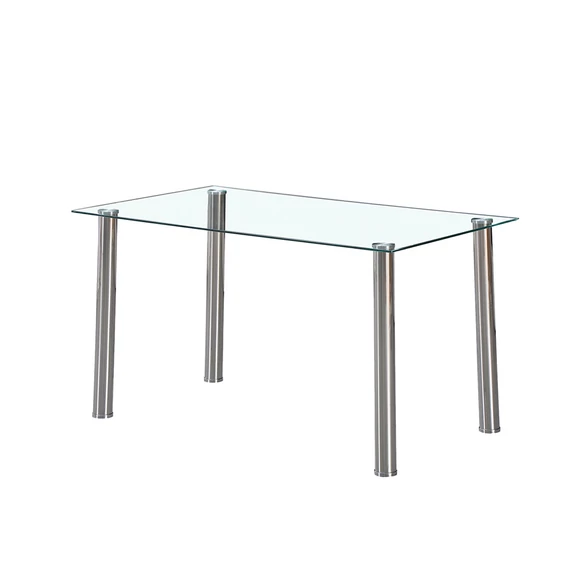 Berna 140 cm szögletes üveg étkezőasztal transparent