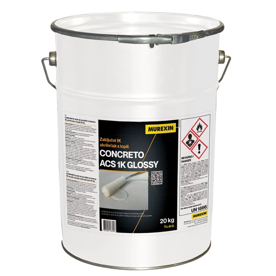 MUREXIN Concreto Acs 1K Oldószeres Akril Fedőlakk, Fényes, 20 kg