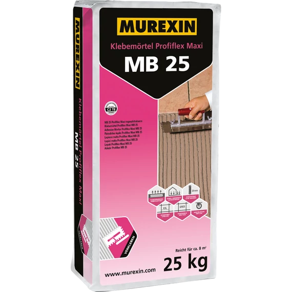 MUREXIN Mb 25 Profiflex Maxi Középágyazású ragasztóhabarcs Szürke, 25 kg