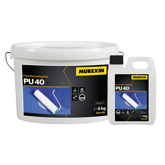 MUREXIN PU 40 Poliuretán Vékonybevonat Ral 7032 Kavicsszürke, 5 kg, A Komponens