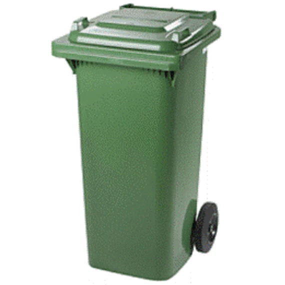Szeméttároló 120L zöld kerekes