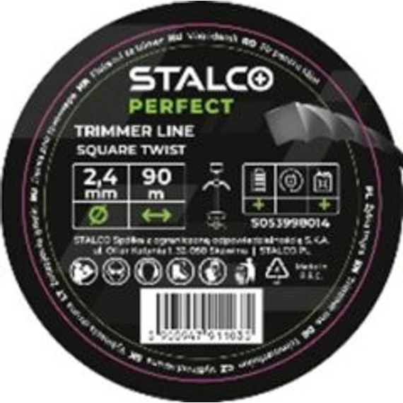 Fűnyíró damil csavart Square Twist  vágóvonal 2,7 mm x 15 m STALCO PERFECT
