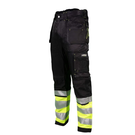 Munkavédelmi derekas nadrág, fekete, XXL, DURA TWILL X, STALCO PERFECT POWERMAX