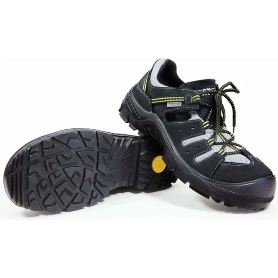 Munkavédelmi szandál, S1 SRC, bőr, fekete/szürke, méret:45, SOFTER, STALCO PERFECT