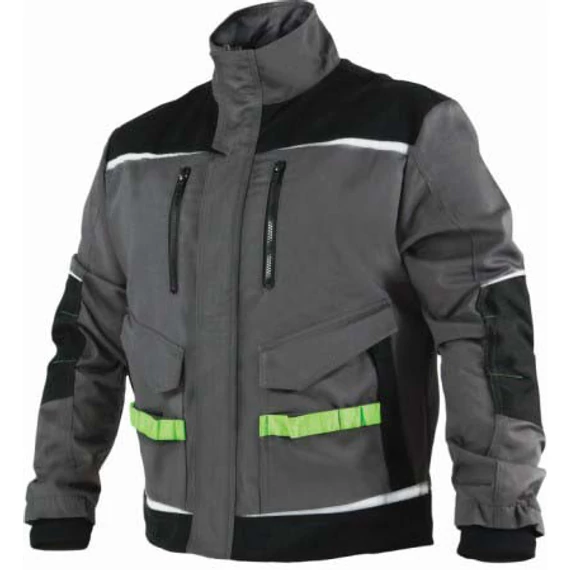 Munkakabát, szürke-fekete, "2XL", HEAVYLINE, STALCO PERFECT