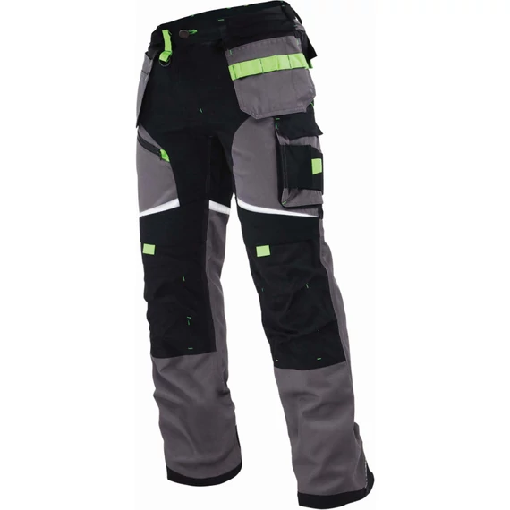 Munkavédelmi derekas nadrág, szürke/fekete, XL, HEAVYLINE, STALCO PERFECT