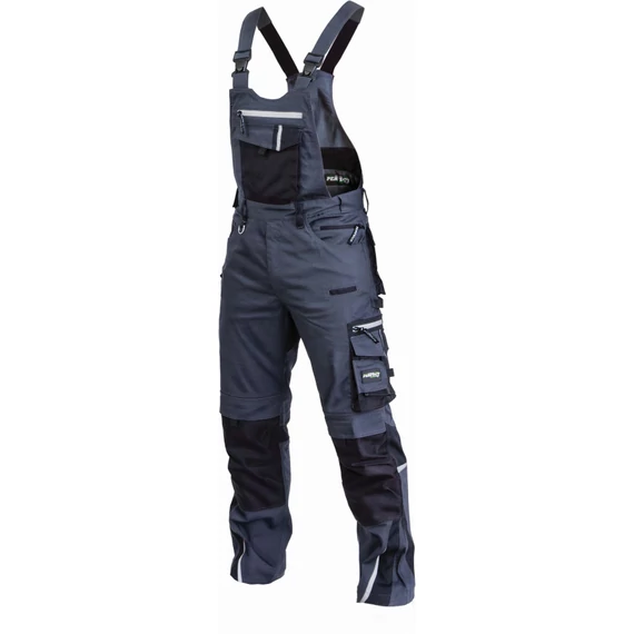 Munkavédelmi kertész nadrág, sötétszürke/fekete, LS, PROFESSIONAL FLEX LINE, STALCO PERFECT POWERMAX