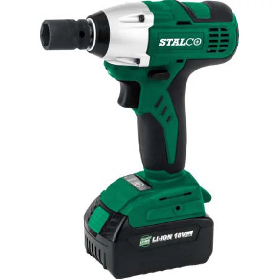 AKKUMULÁTOROS ÜTVECSAVAROZÓ 1/2" NÉGYSZÖG LI-ION 18V, 4.0Ah, STALCO