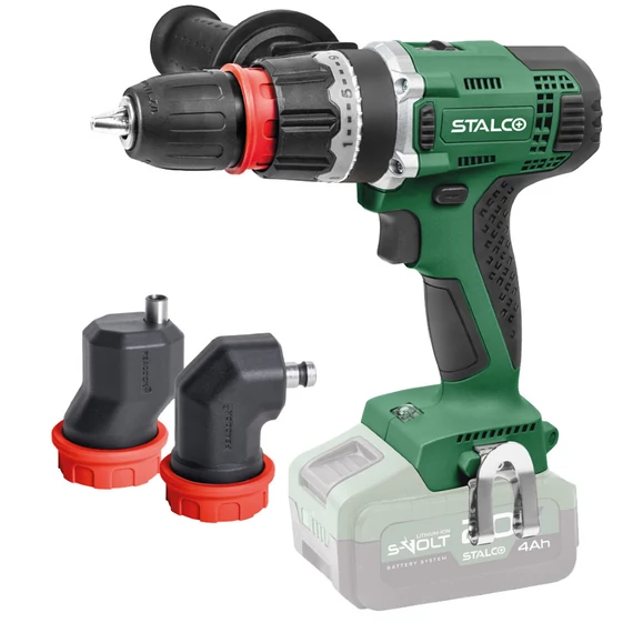 Akkus fúró-csavarozó 1/4" HEX, 3 cserélhető fej (akku+töltő nélkül), DS20-60Q, S-VOLT, STALCO
