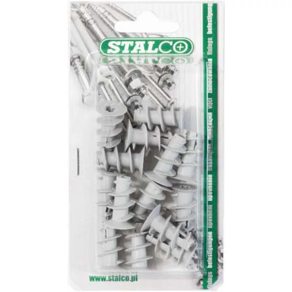 Csavaros gipszkarton dűbel Sze fúrás: D=7mm, Sze csavar: 3,5-4,0 mm, 14 db STALCO