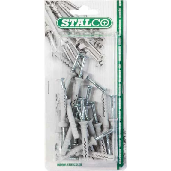 Beütődűbel karimás Tipli: D=6x40mm, köröm: D=3,8x44mm, 20 db STALCO