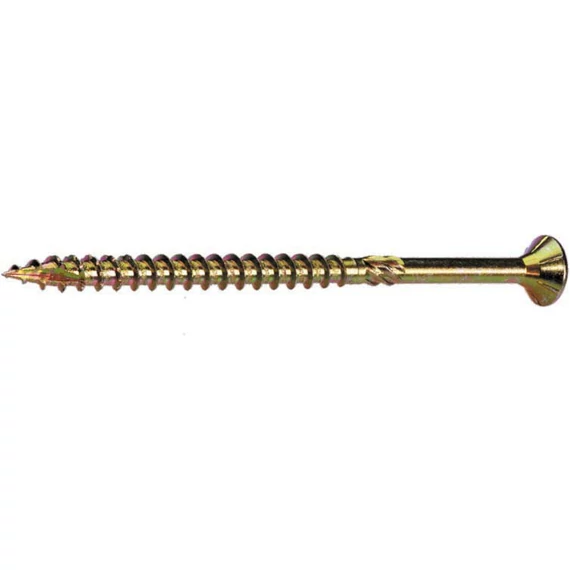 Süllyesztett fejű faszerkezet építő csavar, horganyzott sárga, 8x80 mm, T40, 50 db/cs,STALCO PREMIUM
