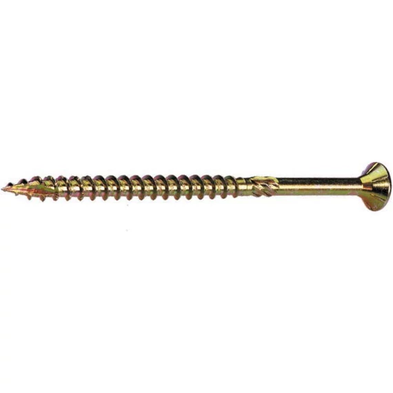 Süllyesztett fejű faszerkezet építő csavar, horganyzott sárga, 8x300 mm, T40, 50db/cs,STALCO PREMIUM