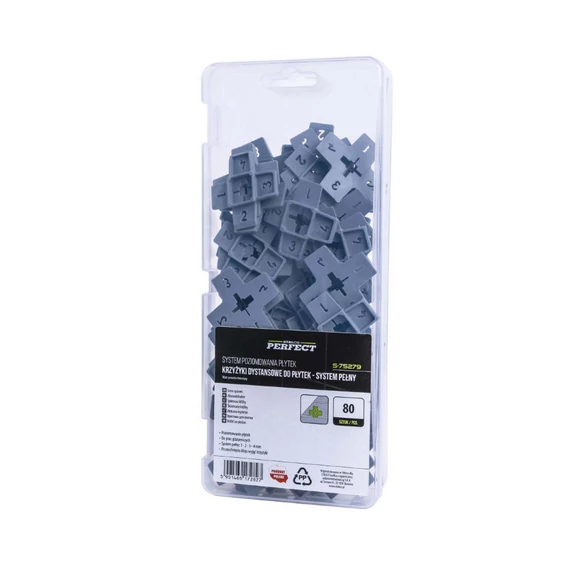 Fugakereszt, egész értékek, 1-2-3-4mm, 80 db/csom, STALCO PERFECT