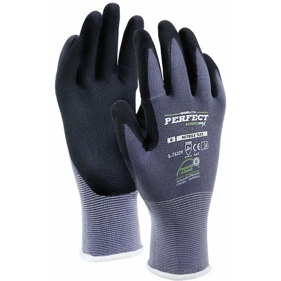 Munkavédelmi kesztyű, nylon, méret:11, NITRILE FLEX, STALCO PERFECT