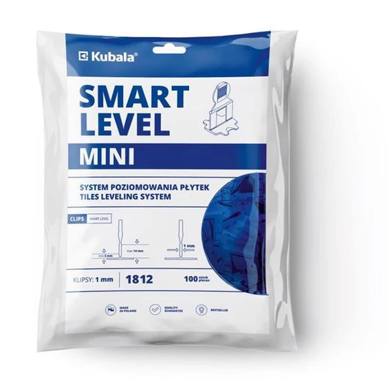 SMART LEVEL MINI fugázó klipsz, 1,0 mm, 100 db/csomag KUBALA