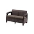Kép 1/3 - Corfu love seat, barna színben, meleg taupe párnával