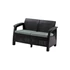 Kép 1/3 - Corfu love seat, grafit színben, világos szürke párnával