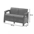 Kép 3/3 - Corfu love seat, cappuccino színben, homok párnával