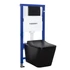 Kép 1/5 - Tinos Black Duofix Delta B falba építhető WC tartály szett