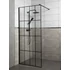Kép 3/5 - Techno 100 Walk-in zuhanykabin 100x200 cm, fekete profil, víztiszta üveg rácsmintával