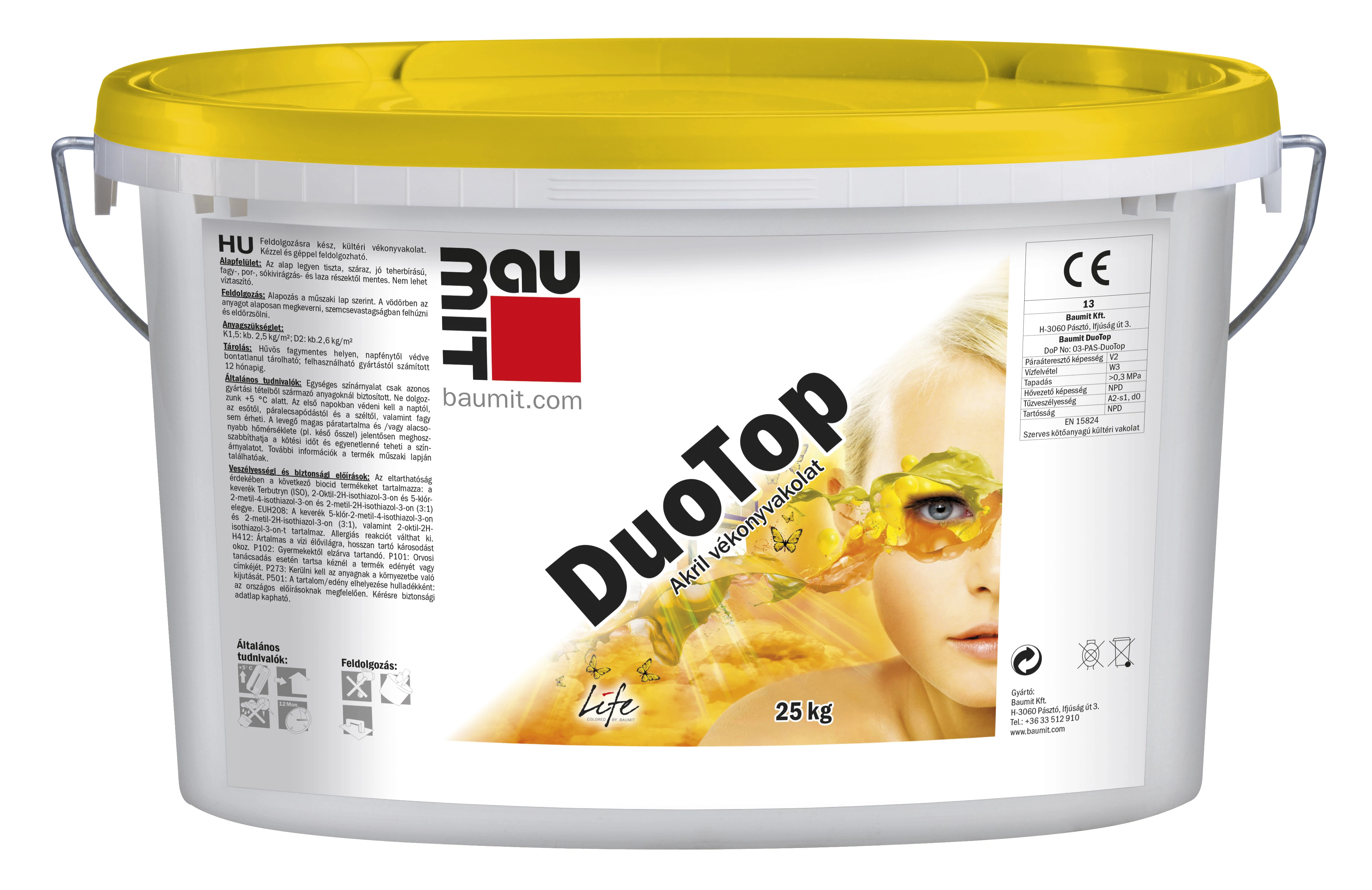 Baumit DuoTop Professzionális színes vékonyvakolat - 25 kg - fehér színcsoport