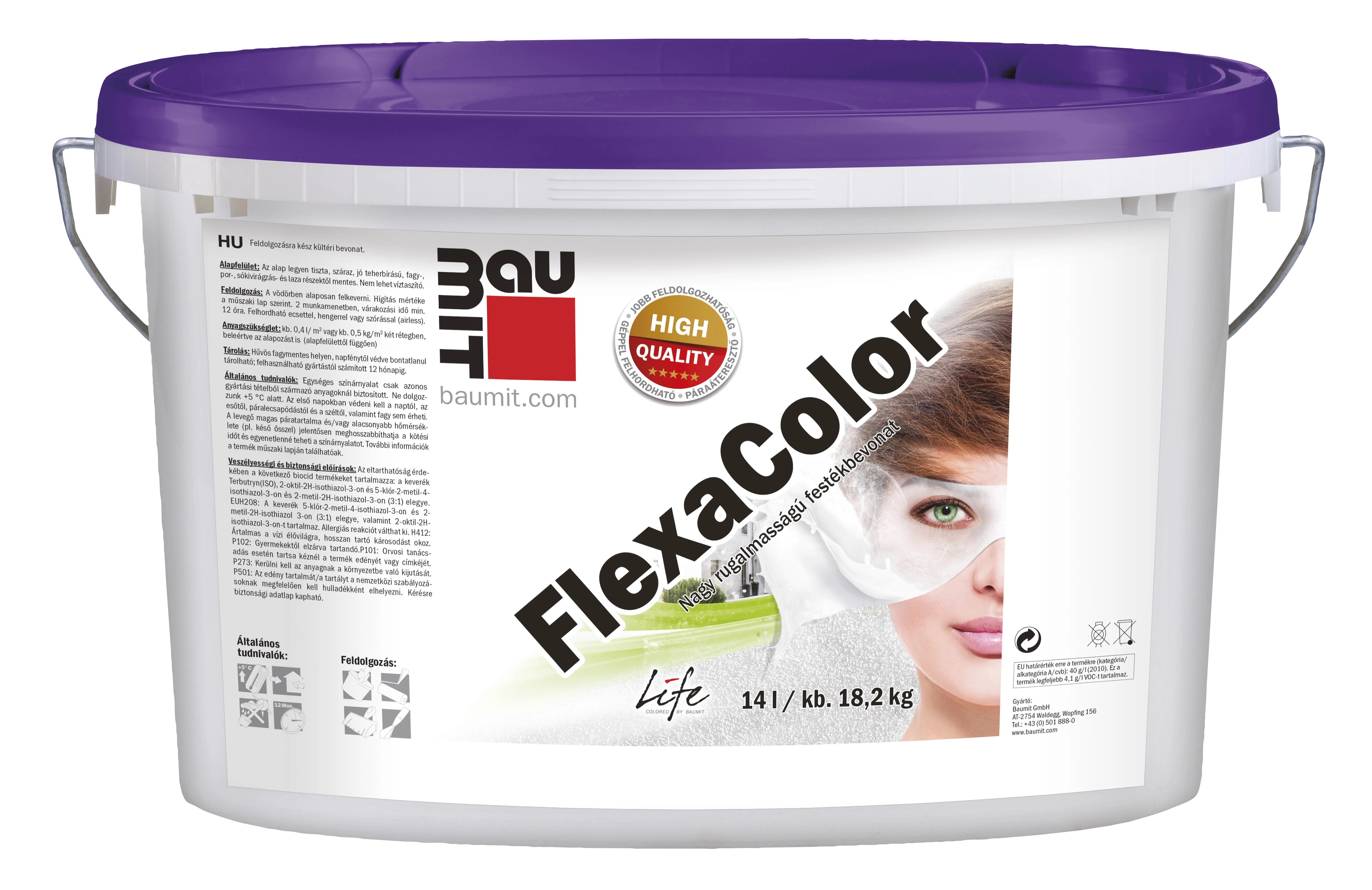 Baumit FlexaColor Prémium homlokzatfesték - 14 l - fehér szín (0019)