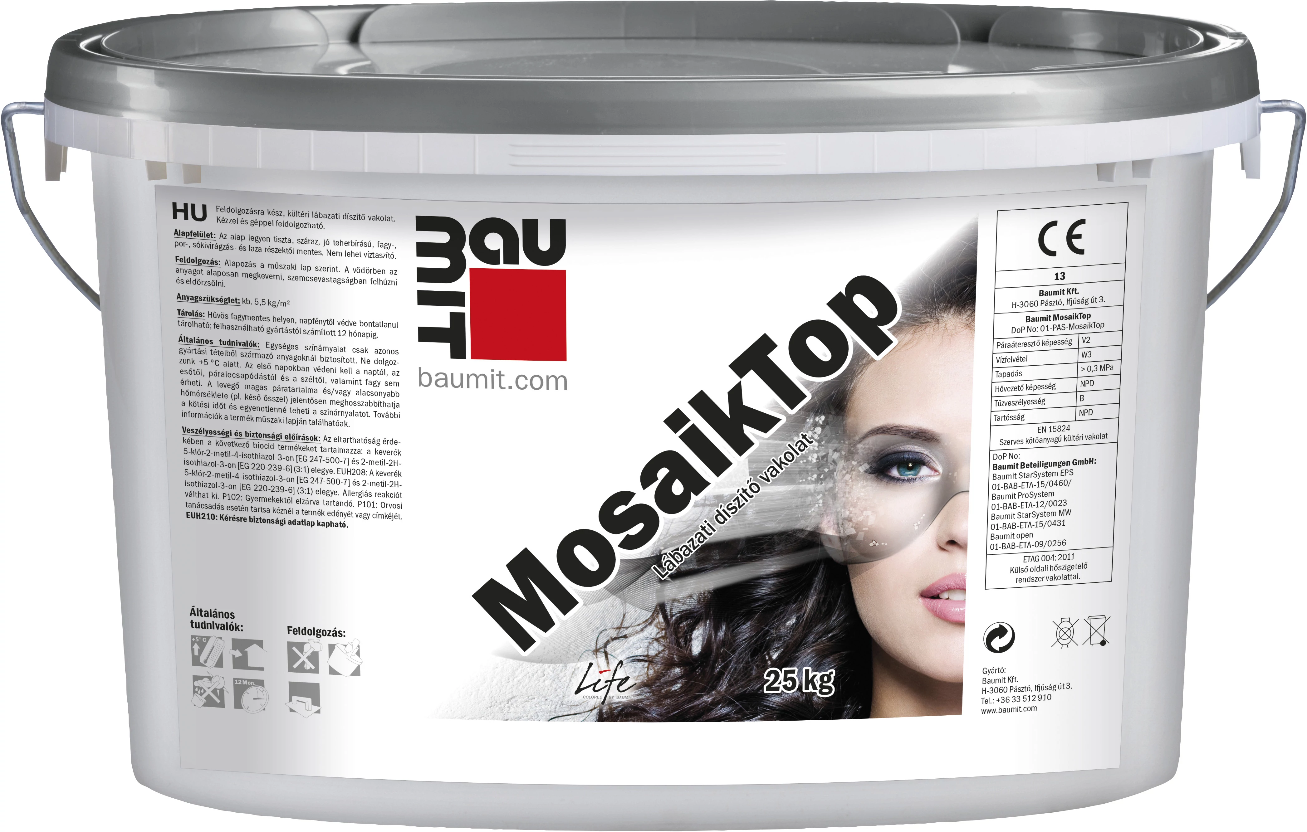 Baumit MosaikTop lábazati vékonyvakolat - 25 kg - alapszínek