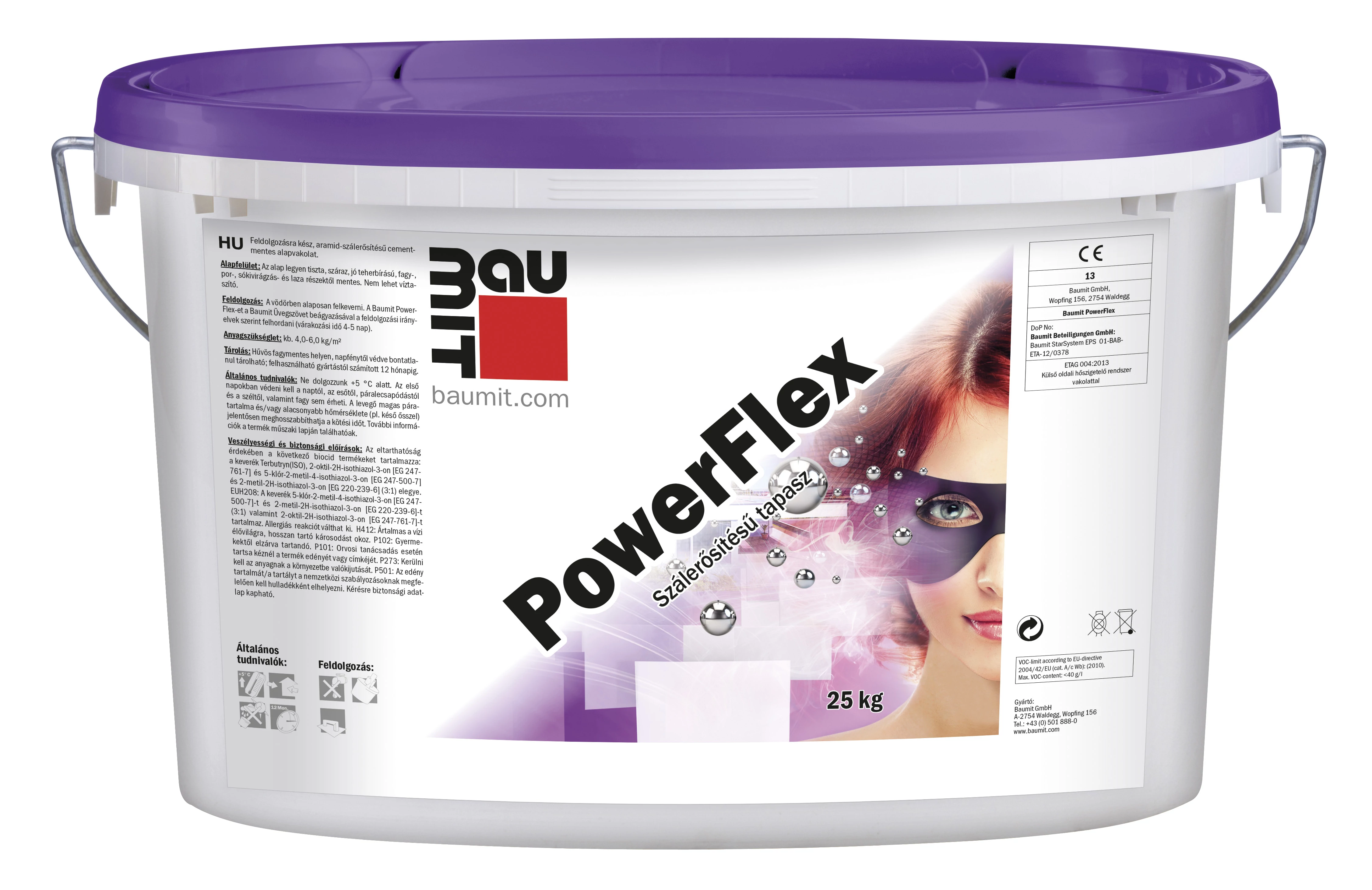Baumit PowerFlex szálerősítéses ragasztó, homlokzati hőszigeteléshez - 25 kg