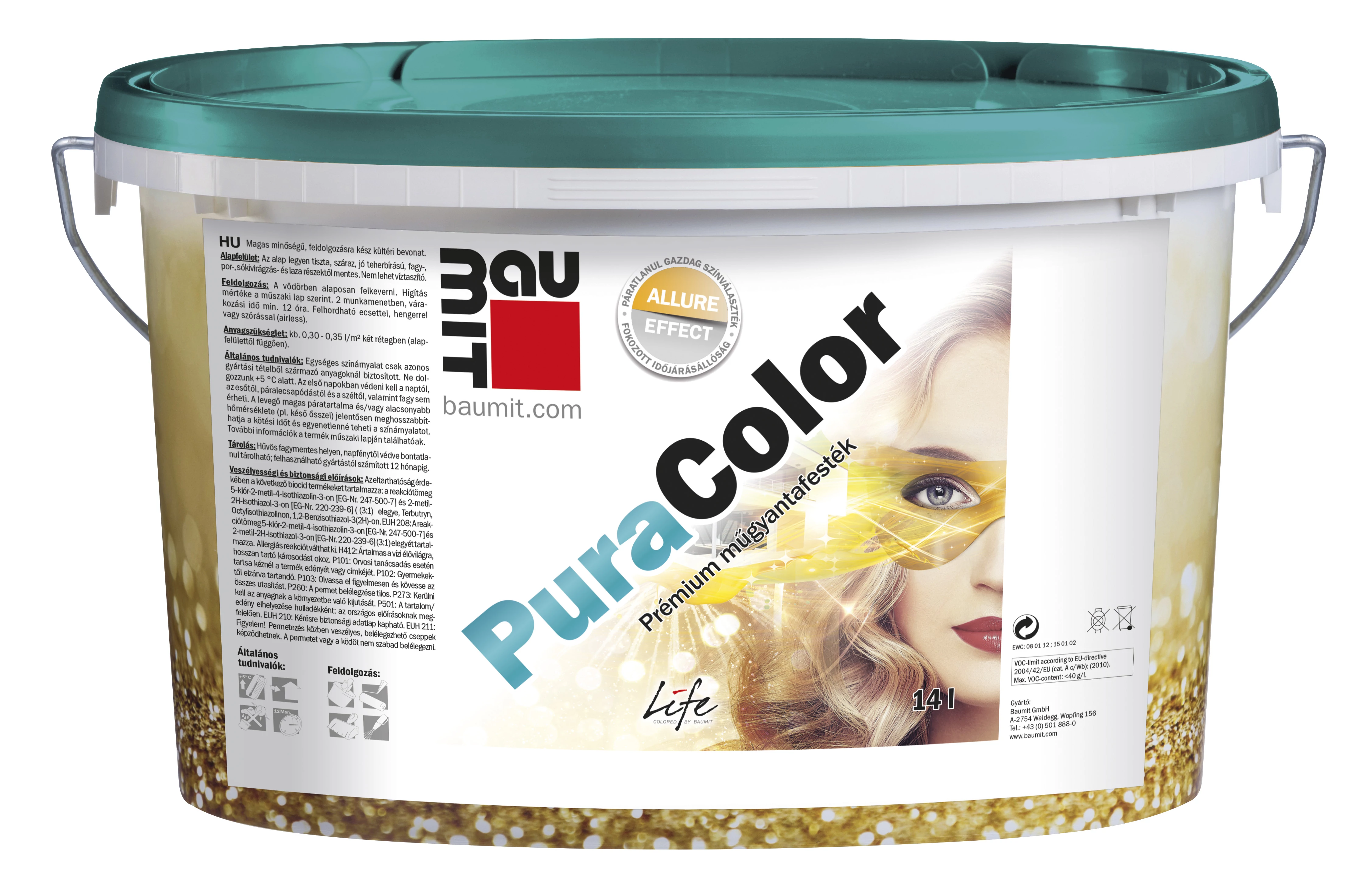 Baumit PuraColor Prémium homlokzatfesték - 14 l - fehér színcsoport