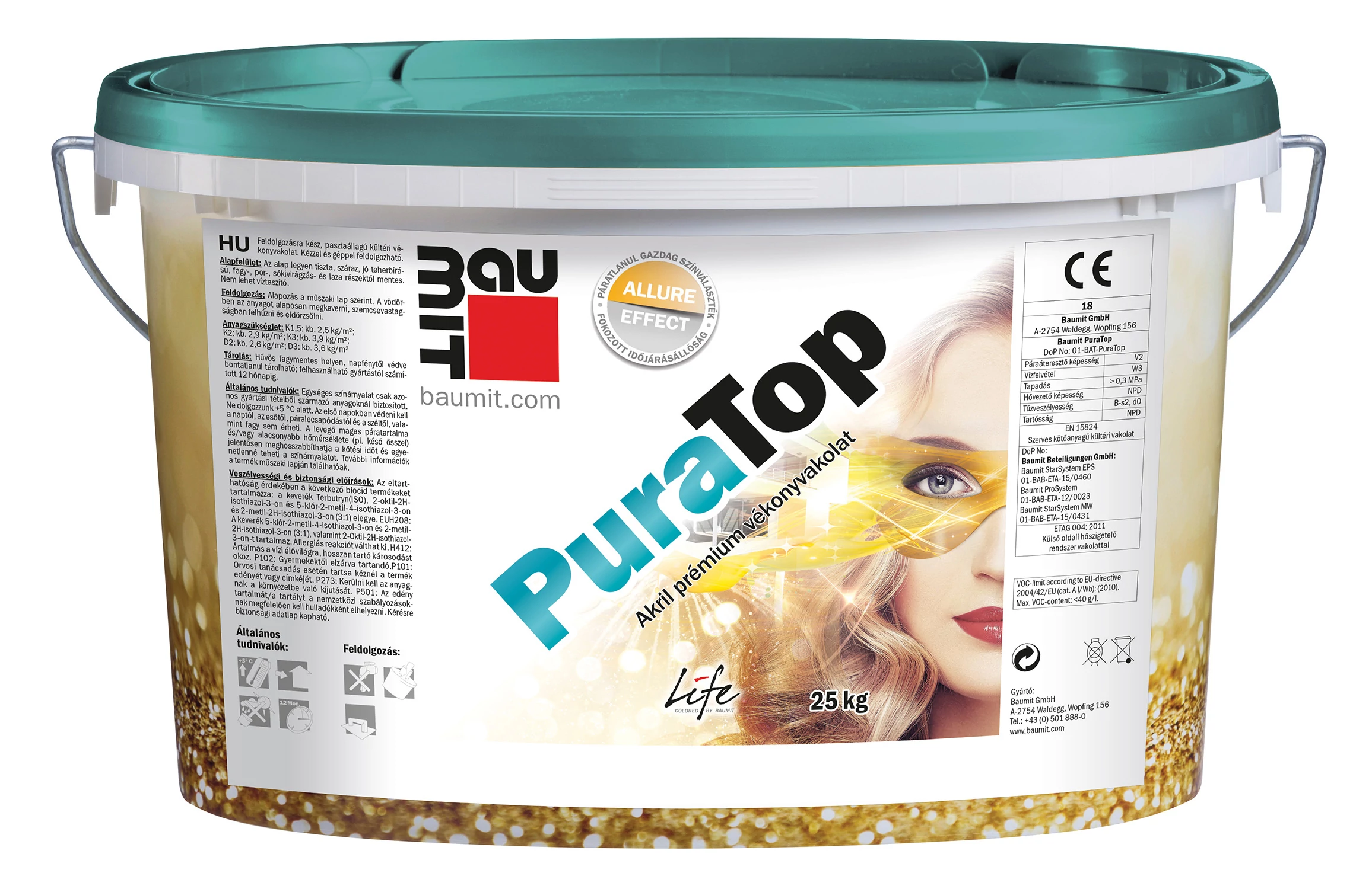 Baumit PuraTop Professzionális színes vékonyvakolat - 25 kg - III. színcsoport
