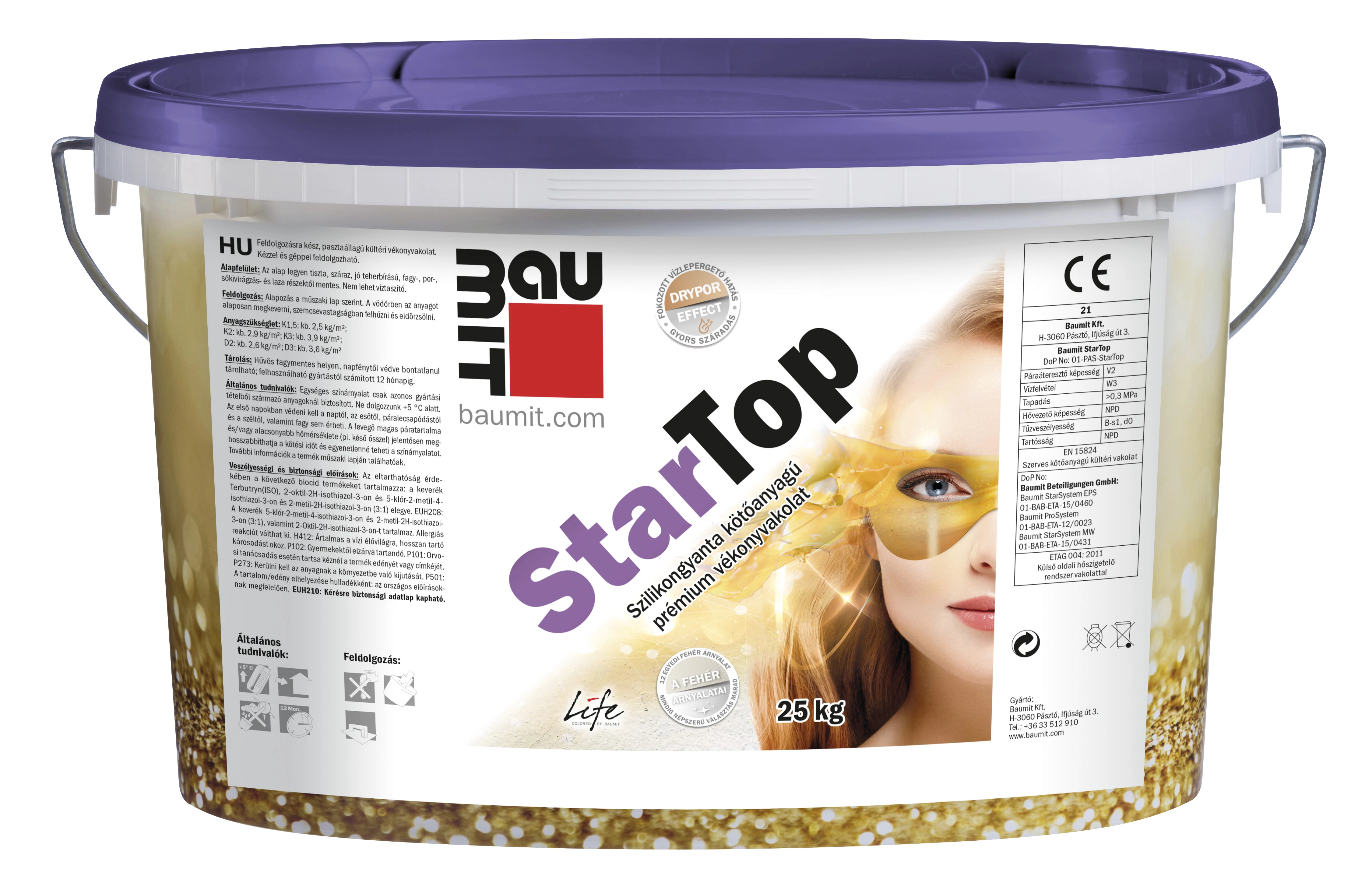 Baumit StarTop Prémium színes vékonyvakolat - 25 kg - I. színcsoport