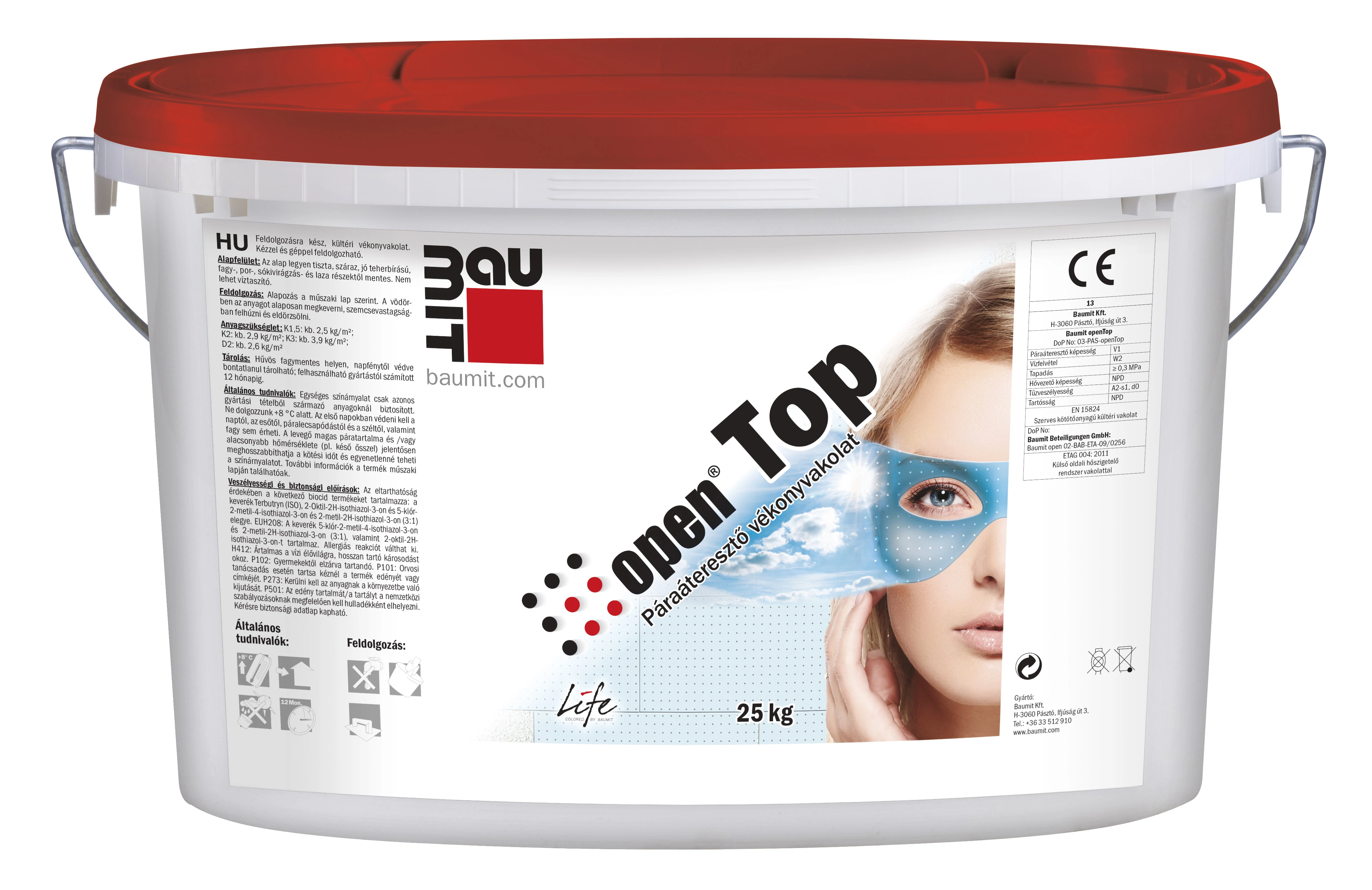 Baumit OpenTop Prémium színes vékonyvakolat - 25 kg - II. színcsoport