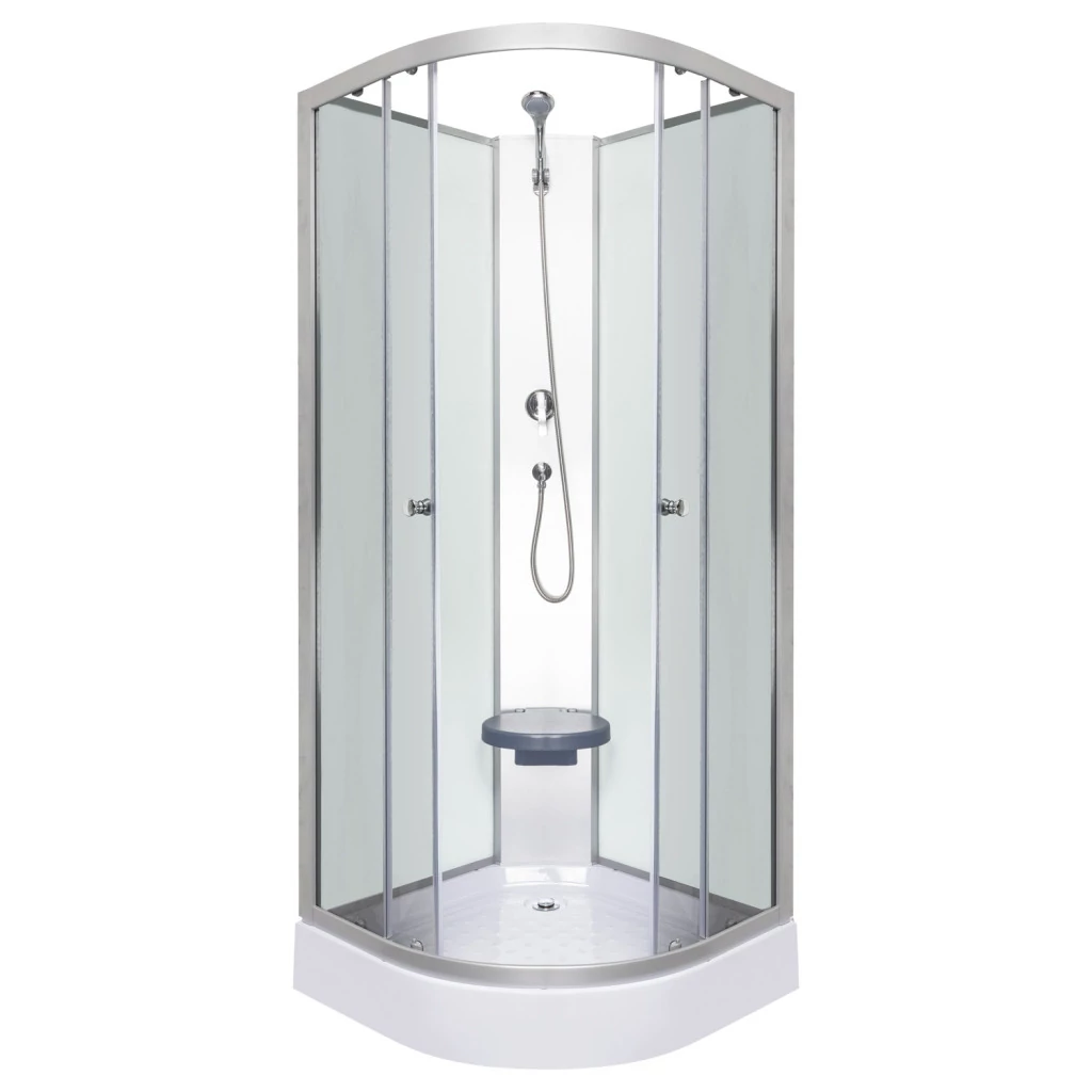 Evora White 80 hátfalas zuhanykabin zuhanytálcával, 80x80x205 cm