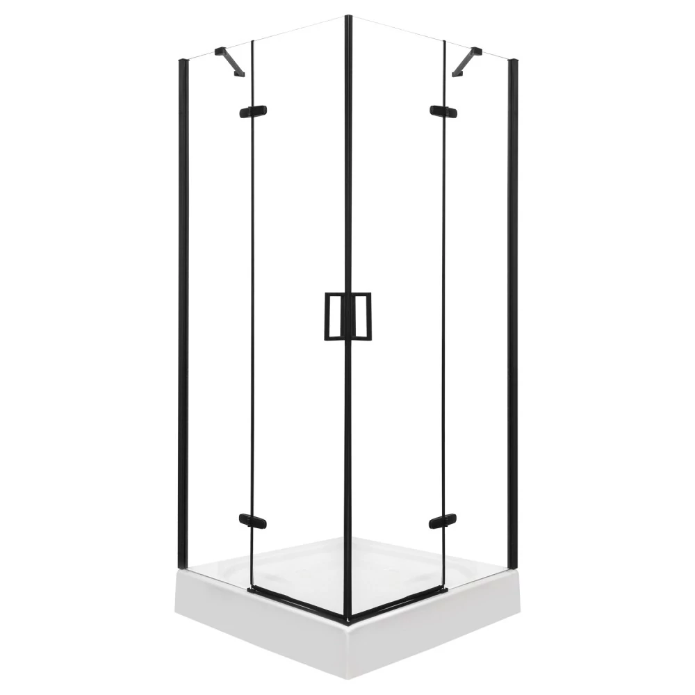 Flow Black szögletes nyílóajtós zuhanykabin 90 cm
