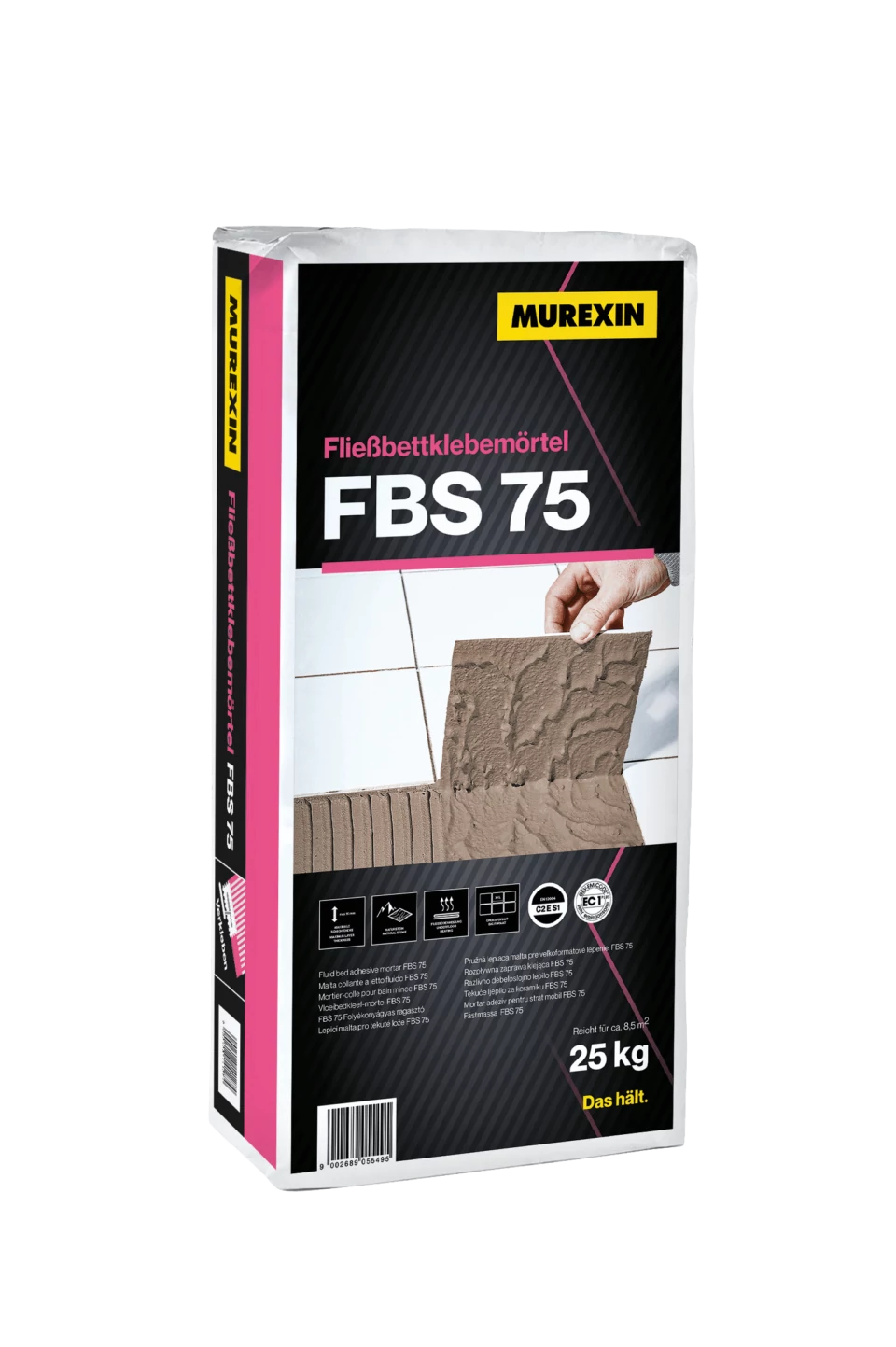 MUREXIN Fbs 75 Gyors - Folyékonyágyas ragasztóhabarcs Szürke, 25 kg