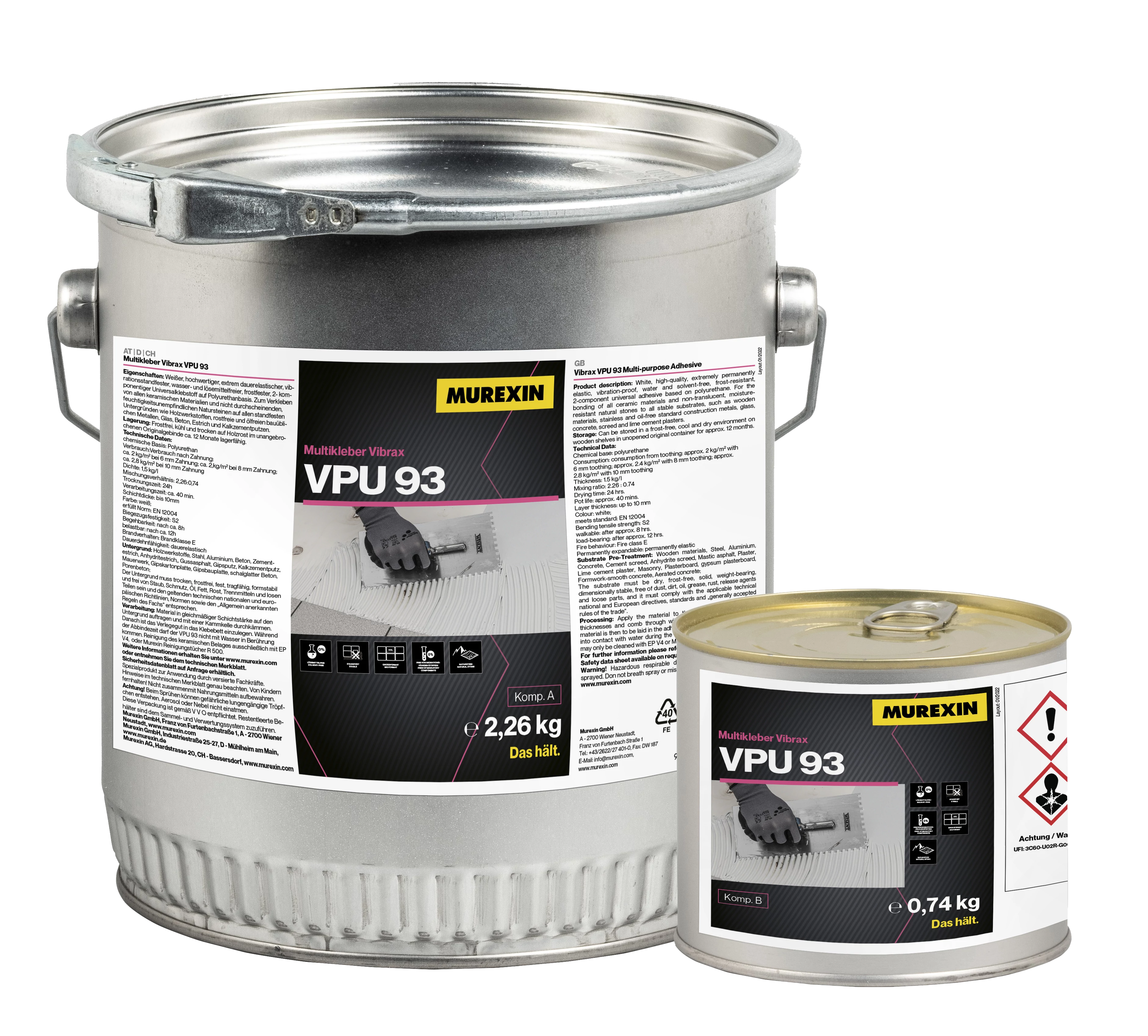 MUREXIN Vpu 93 Vibrax Multifunkciós ragasztó Zöld, 0,74 kg, B. Komponens