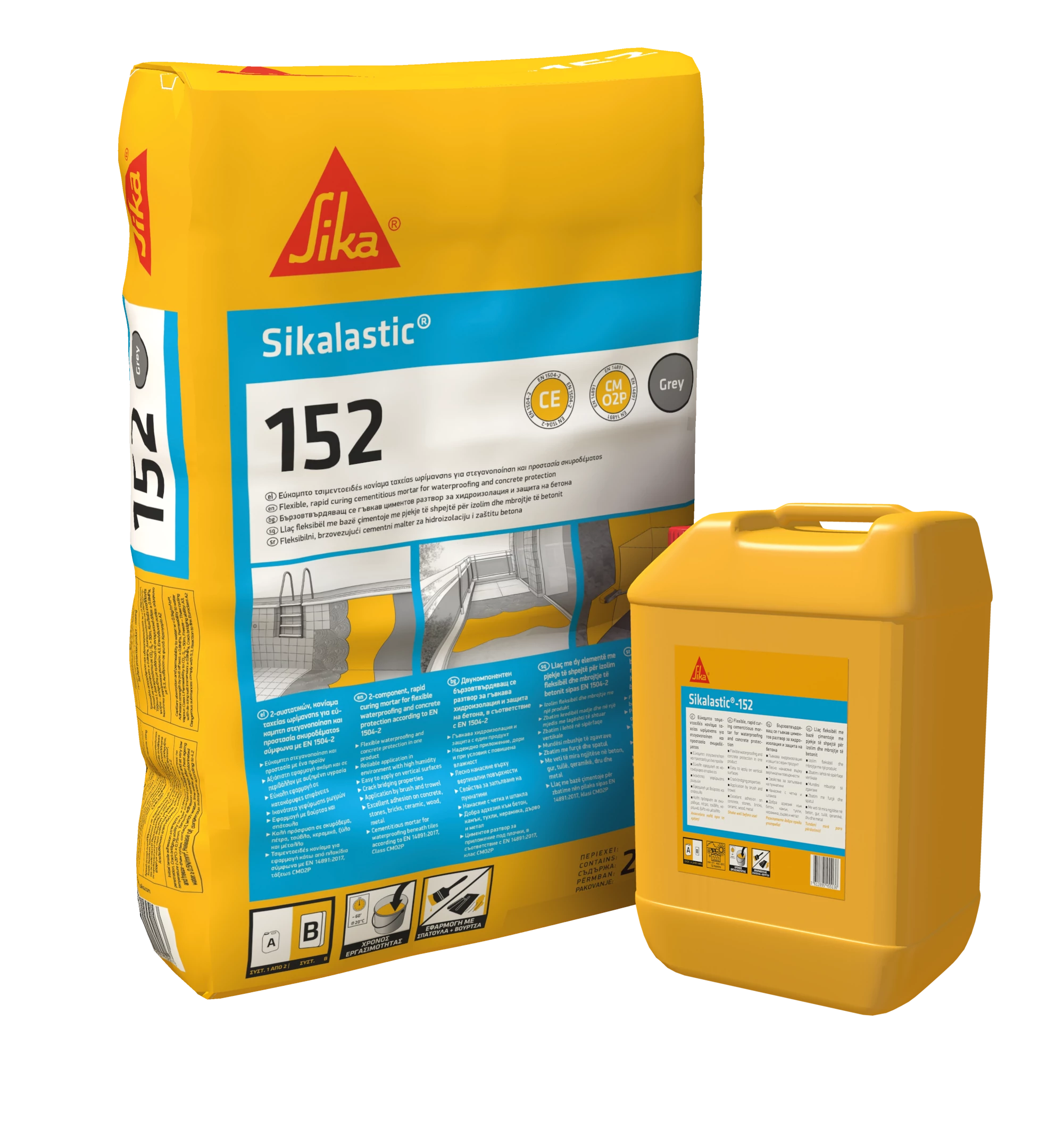 Sikalastic-152 kenhető vízszigetelés 26,4 kg-os kiszerelés   A + B komponens