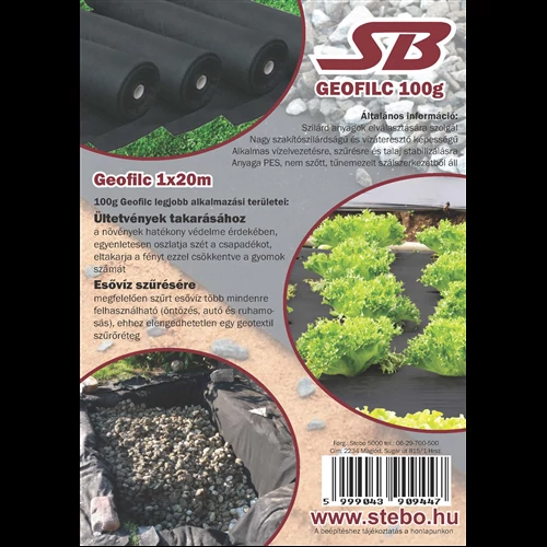 Geotextil/geofilc 120 g/m2 1m x 20fm fehér (20m2)