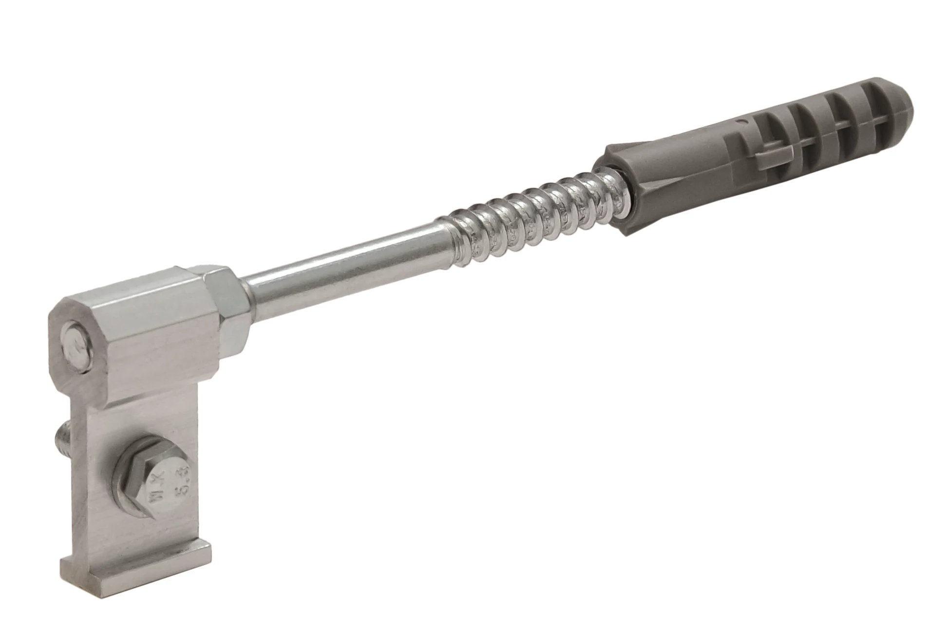 Műanyag ereszcsatorna lefolyócsőtartó tiplis szárral, 180mm-es