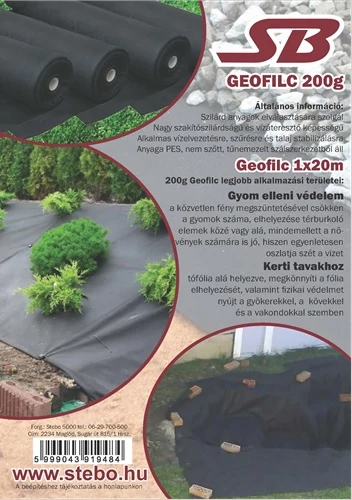Geotextil/geofilc 120 g/m2 1m x200m fehér (200m2)